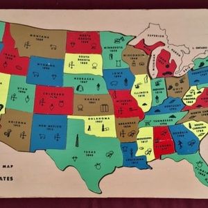 Inlaid Wood Puzzle of USA